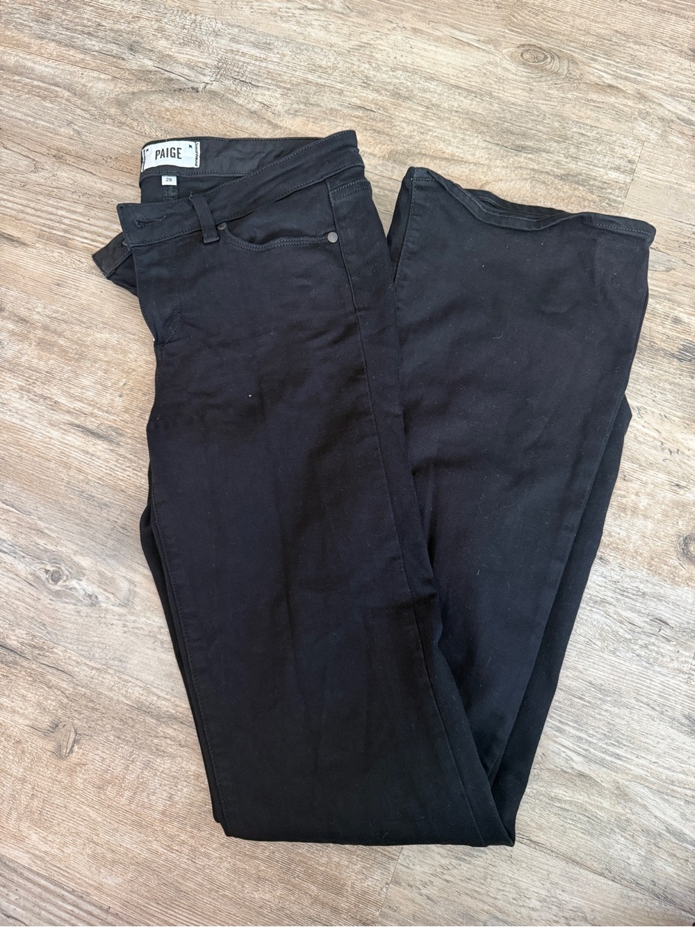 PAIGE Women's Black Jeans – Classic Slim W/ Flare